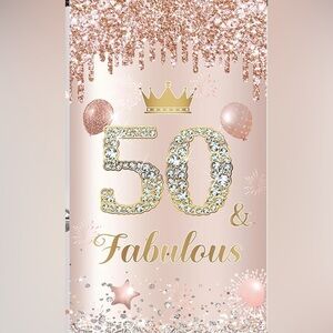 50 and fabulous Rose gold door cover, 3 x 6
